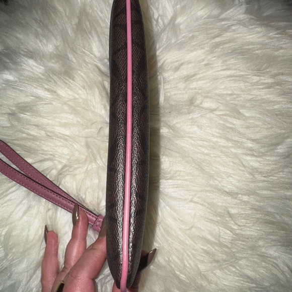 Coach Dark Brown and Pink Wristlet *AUTHENTIC* - Picture 5 of 6